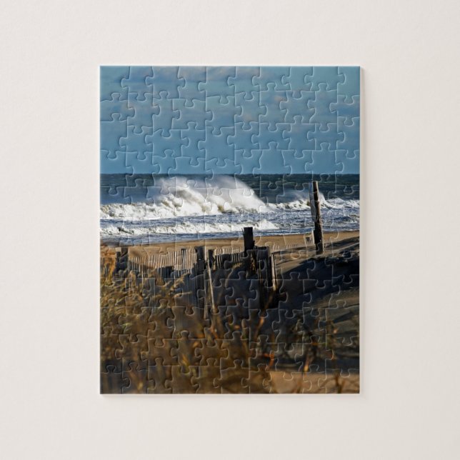 Herbstwelle und Dünen am Strand (Vertikal)