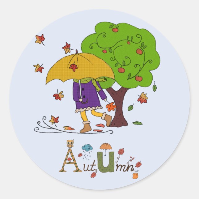 Herbstwetter Runder Aufkleber (Vorderseite)