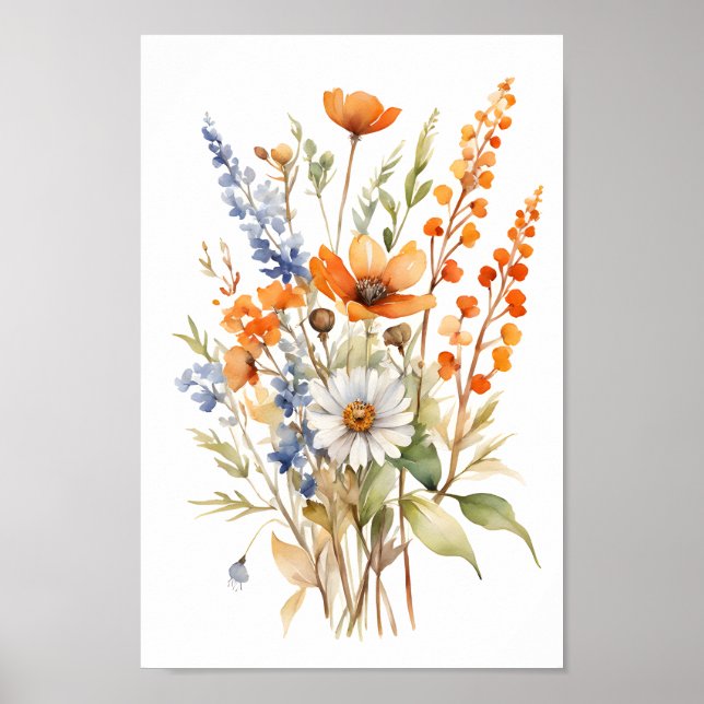 Herbstwilde Blume, Herbstvibes Poster (Vorne)