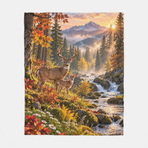 Herbstwildnis der Hirsche Fleecedecke