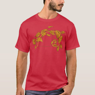 Herbstwind bläst Blätter in Fibonacci Spiralgif T-Shirt
