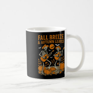 Herbstwind Und Herbstlaub Skelett Spielt Gui Kaffeetasse