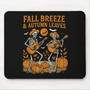 Herbstwind Und Herbstlaub Skelett Spielt Gui Mousepad