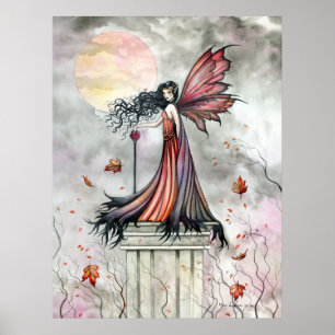 Herbstwinde Gothic Fairy Poster