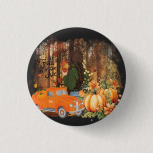 Herbstwoben, ein Auto, das mit Kürbis beladen wird Button
