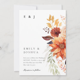 Herbstwoche Floral Boho Hochzeit Einladung