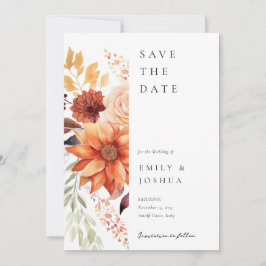 Herbstwoche Floral Boho Hochzeit Save The Date
