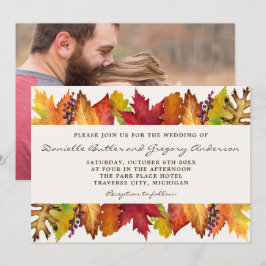 Herbstwoche Herbst Foto Hochzeitseinladung Einladung
