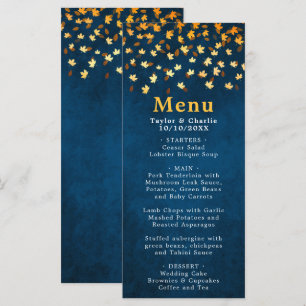 Herbstwochenende bei Hochzeiten in Navy Blue und G Menükarte
