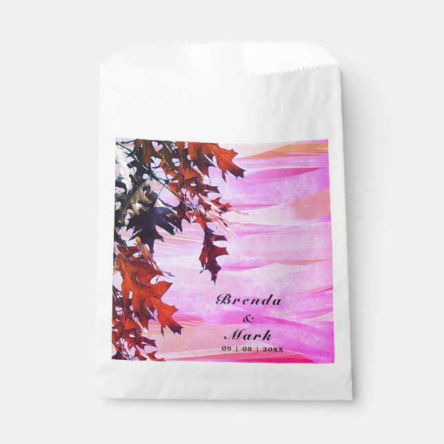 Herbstwochenende Orange Pink Swirt Party Geschenktütchen (Vorderseite)
