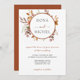 Herbstwochenende Rustikale Boho Hochzeit Einladung