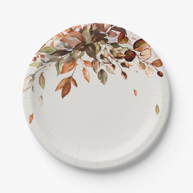 Herbstwochenende Rustikale Boho Hochzeit Pappteller (Vorderseite)