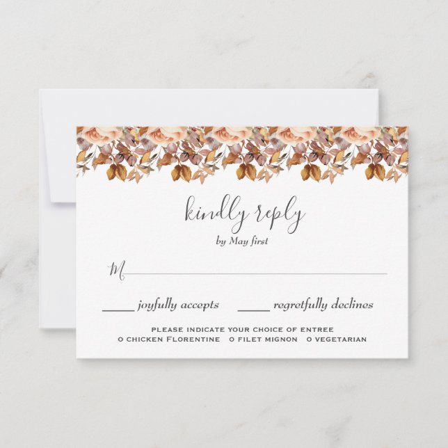 Herbstwochenende Rustikale Boho Hochzeit RSVP Karte (Vorderseite)