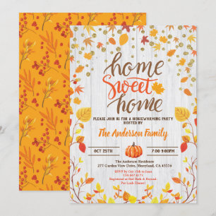 Herbstwohnung Party rustikale Holzpaare Dusche Einladung