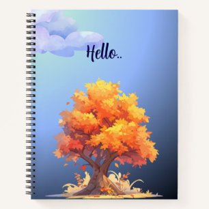 Herbstwolken & Baumfallen-Notebook - Gemütlich sai Notizbuch