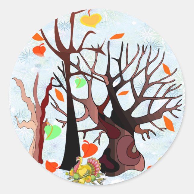 Herbstwonderland - runder aufkleber (Vorderseite)