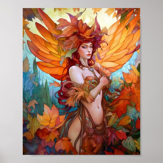 Herbstwoodland Faiasy Fantasy Art Poster (Vorne)