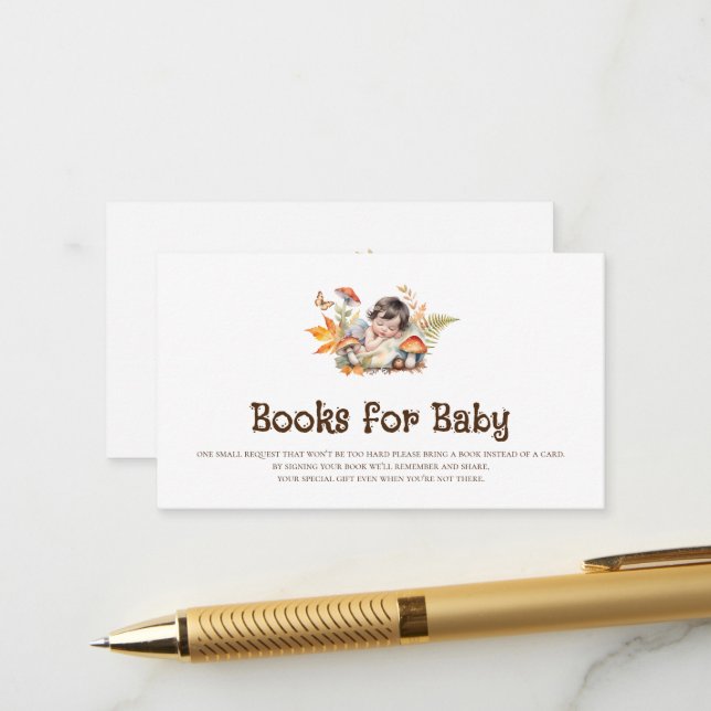 Herbstwoodland-Feenbücher für Baby-Beilage Begleitkarte (Vorderseite/Rückseite Beispiel)