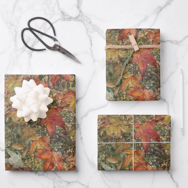 Herbstwurfkissenpilz Tasse Flasenkerne Kerze Geschenkpapier Set (Vorderseite)