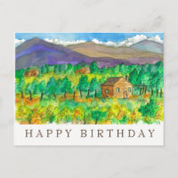 Herbstwüste Aquarellmalerei zum Geburtstag
