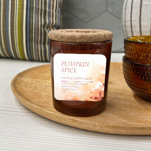 Herbstzentrierte Kerze Modernes Wasserfarbenlabel Quadratischer Aufkleber