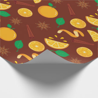 HerbstZimt, Orangen, Sternanis Nahtloser Herbst Geschenkpapier
