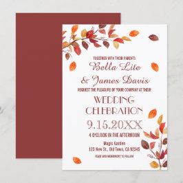 Herbstzweig Herbstblätter Einladungen für Hochzeit