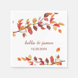 Herbstzweig Leaf Hochzeit im Herbst Paper Napkins Serviette