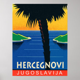 Herceg Novi, Montenegro, Jugoslawien Reisen früher Poster