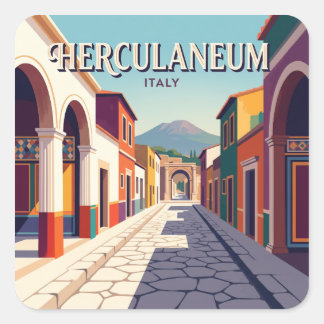 Herculaneum Archaeological Park Ercolano Italy Quadratischer Aufkleber