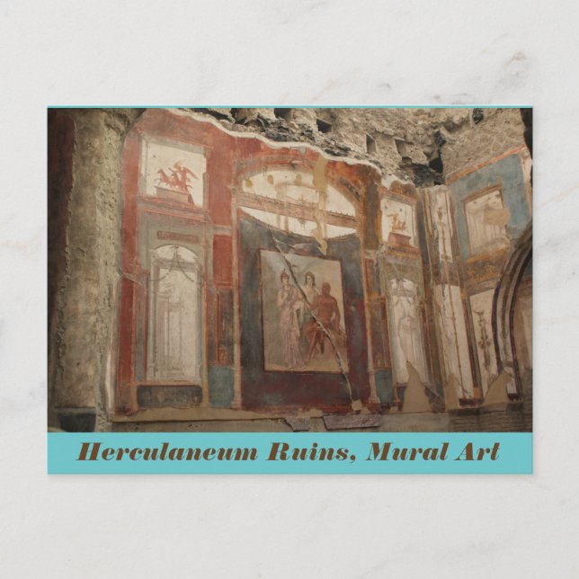 Herculaneum Ruins, Mural Art, Italien Postkarte (Vorderseite)