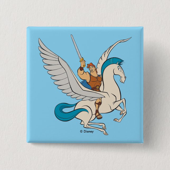 Hercules Riding Pegasus Button (Vorderseite)