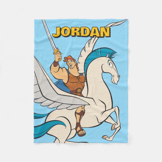 Hercules Riding Pegasus Fleece Blanket (Vorderseite)
