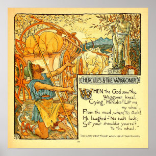 Hercules und der Fuhrmann Walter Crane Poster