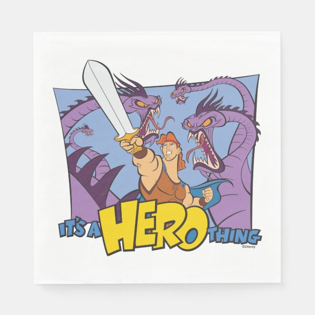 Hercules vs Hydra - Es ist eben eine HELDEN-Sache  Serviette (Vorderseite)