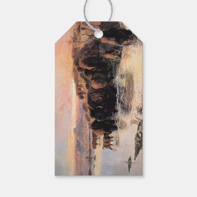Herd von American Buffalo Geschenkanhänger (Vorderseite)