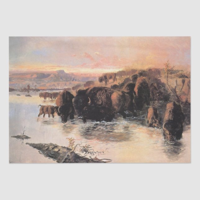Herd von Buffalo (von Charles M. Russell) Seidenpapier (Vorderseite)
