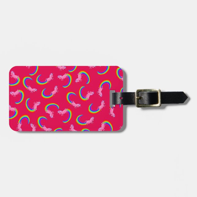 Herde der rosa Einhörner Gepäckanhänger (Vorderseite horizontal)