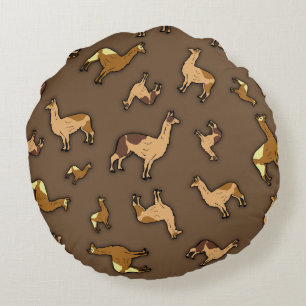 Herde von Llamas Rundes Kissen