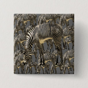 Herden von Zebras Button