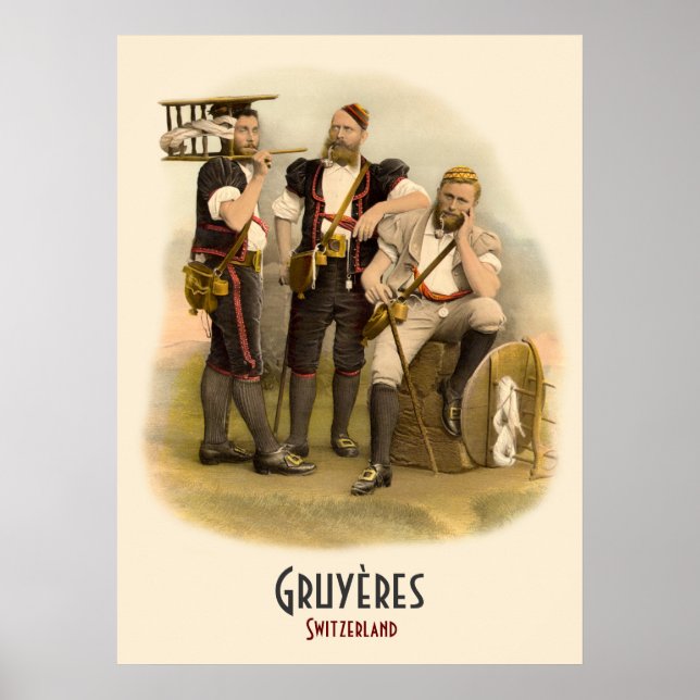 Herdsmen alpin de Gruyeres, Suisse Poster (Devant)