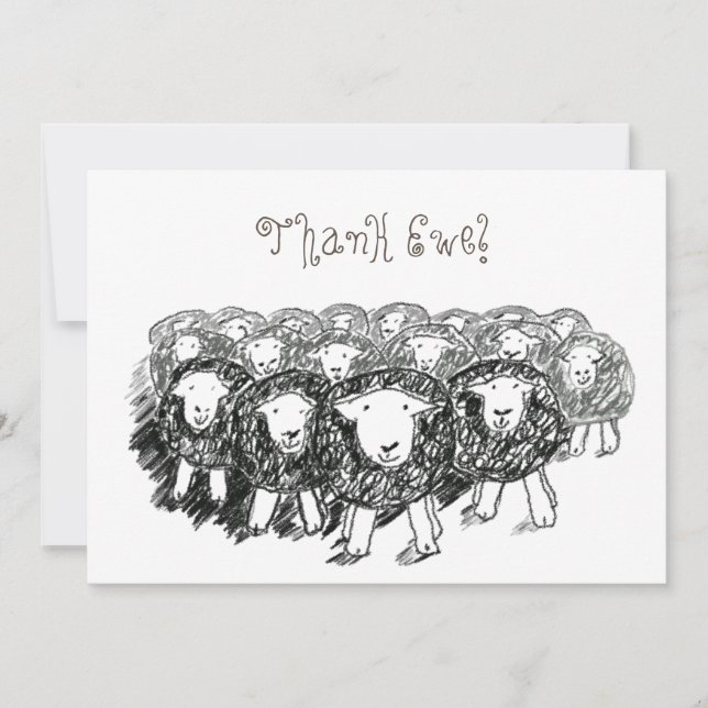 Herdwick Flock Danke-Karte Dankeskarte (Vorderseite)
