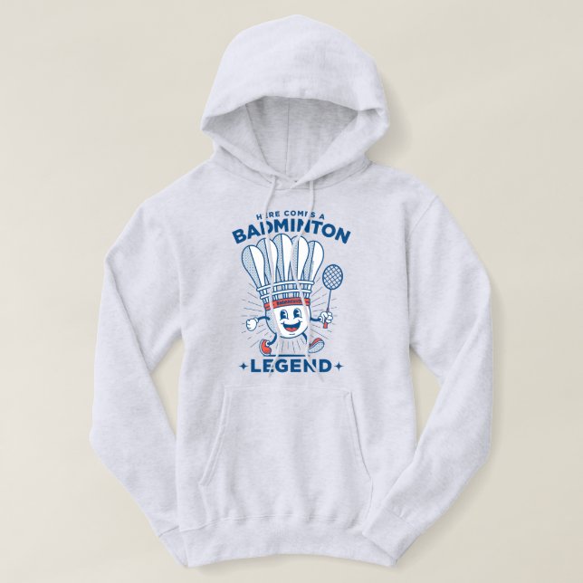 "Here Comes a Badminton Legend" Mascot Hoodie (Design vorne)