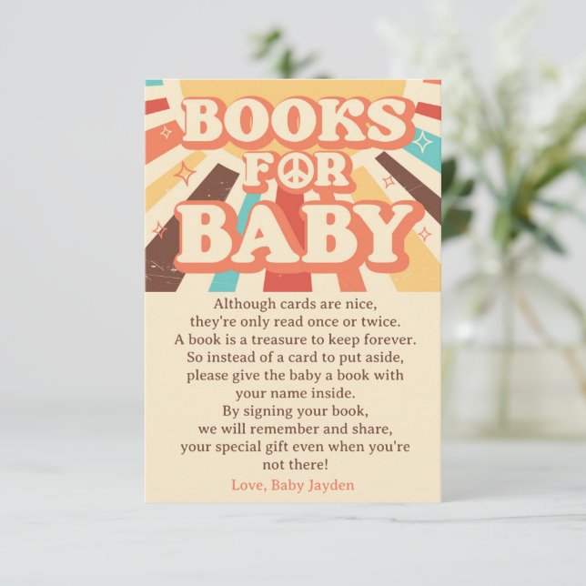 Here Comes The Son Baby Shower Book Request Einladung (Stehend Vorderseite)