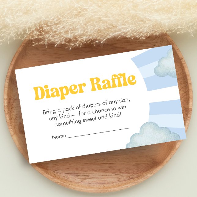 Here Comes the Son Baby Shower Diaper Raffle Begleitkarte (Here Comes the Sun Baby Shower Diaper Raffle)