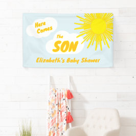 Here Comes The Son Boy Baby Shower Banner