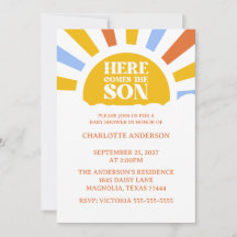 Here Comes The Son Boy Baby Shower