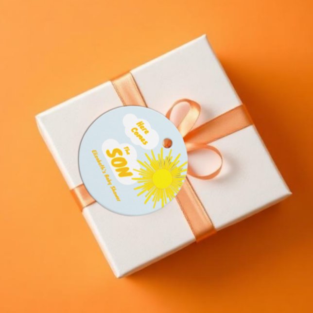 Here Comes The Son Boy Baby Shower Geschenkanhänger (Von Creator hochgeladen)