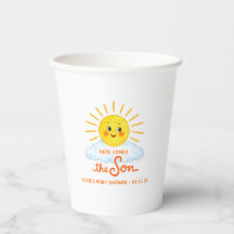 Here Comes the Son Hand Drawn Sunshine Baby Shower