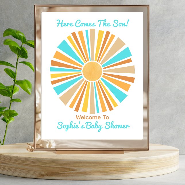 Here Comes The Son, Retro Boho Sunshine Welcome Poster (Von Creator hochgeladen)